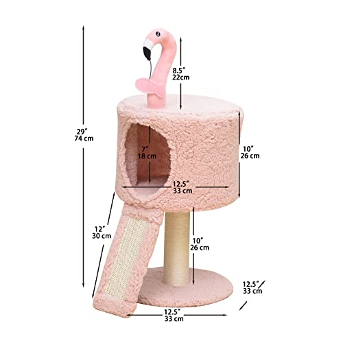 2 Level Small Cat Tree with Condo (Pink)