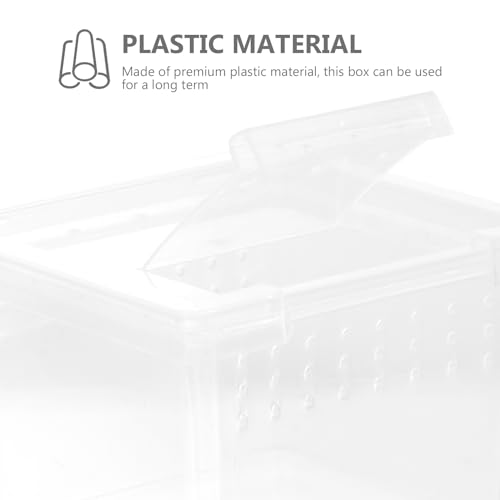 Clear Plastic Insect Feeding Box Small Critter Keeper Portable Mini Terrarium Cage 2.76X2.76X1.77In Ideal for Reptiles Amphibians and Small Animals