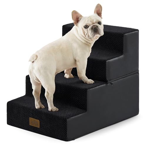 Dog Stairs for Small Dogs (Black / 15.7x23.6x17.7 inch)