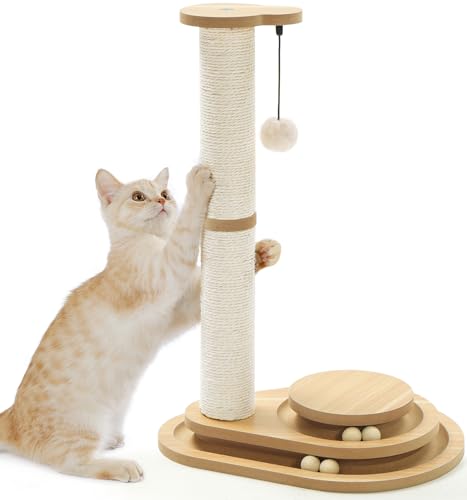 Made4Pets Cat Scratching Post for Indoor Cats with Ball Track 23.4" (23.4"H)