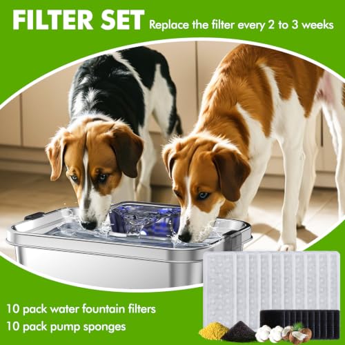 10 Pack Dog Water Fountain Filters & Sponges Replacement