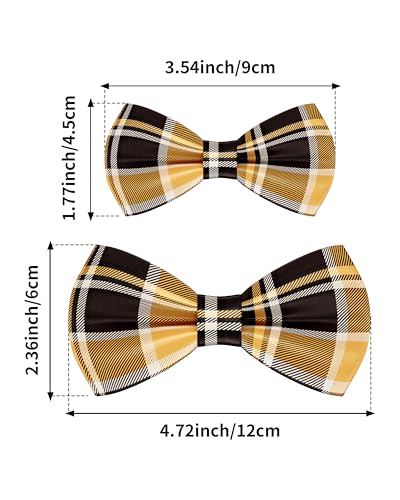 10 Pack Plaid Dog Bowties for Small Dogs Sliding on Collar (S/M)