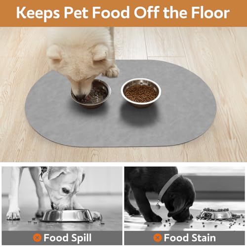 Absorbent Dog Food Mat (Lightgrey / 23"x34")