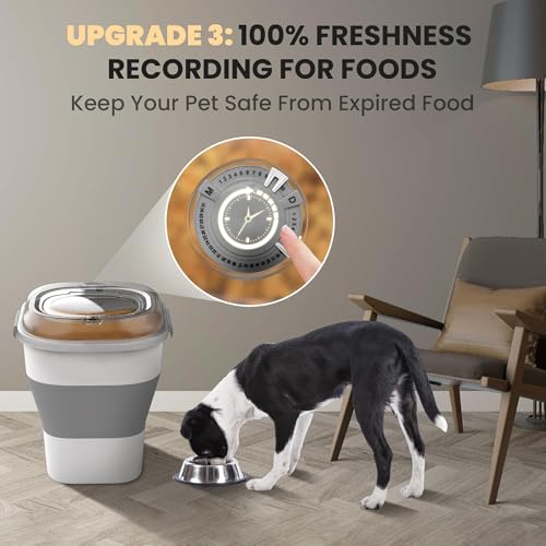 32 35 Lbs Dog Food Storage Container Wheels (Clear/35 lbs)