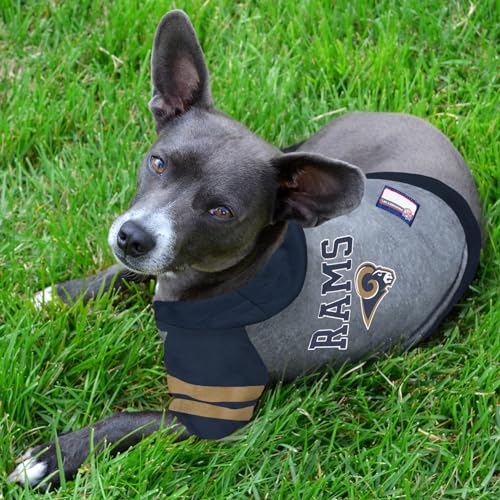 PET Hoodie T Shirt for Dogs & Cats. NFL Los Angeles Rams Football Licensed Dog Hoody Tee Shirt (X-Small / Los Angeles Rams)