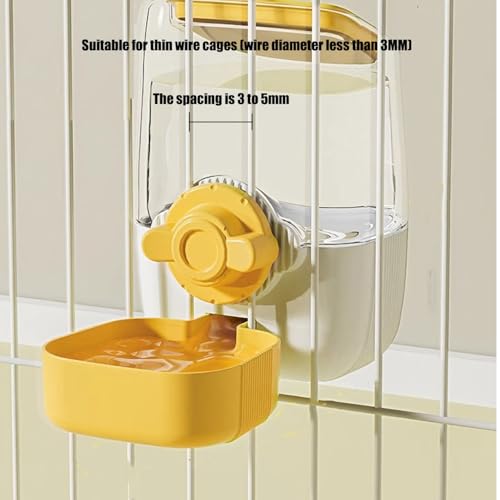 Pet Hanging Automatic Feeders Drinking Bowls (Yellow-Food)