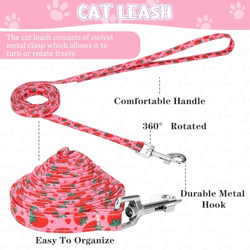 2 Pack Cat Harness and Leash Escape Proof Adjustable Cat Harness with Leash (Pink,Green)