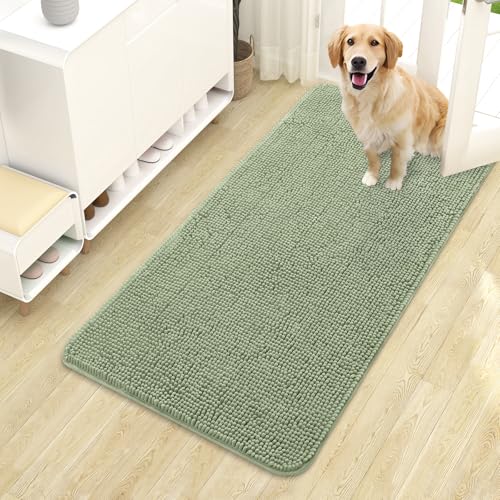 Dog Door Mat for Muddy Paws 44x24 (Sage Green / 44" X 24")