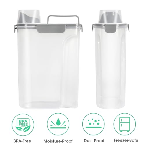 Dog Cat Food Storage Container 5 to 7 lbs (Light Grey / 6 Qt)