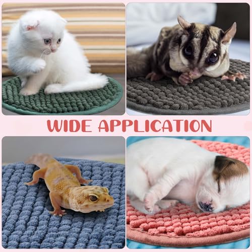 4 Pcs Guinea Pig Cage Liner (Mixed Color / Diameter 7.8 Inch / Low Pile Chenille)