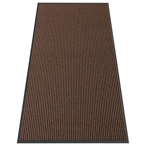 Indoor Outdoor Door Mat (Brown Striped / 3' x 6' (Rectangular))