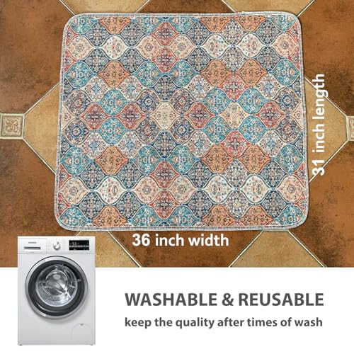 Washable Pee Pads for Dogs (31x36 Inch (Pack of 2) / Cream/Multi)