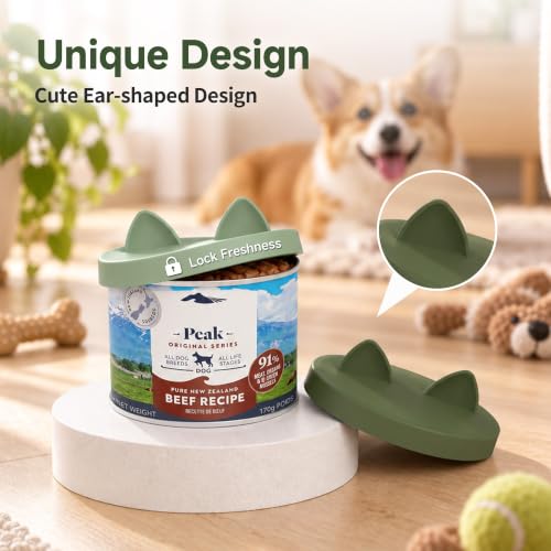Silicone Pet Food Can Lids (2.9in/75mm(12.5-14oz) / Camo Green+Light Green)