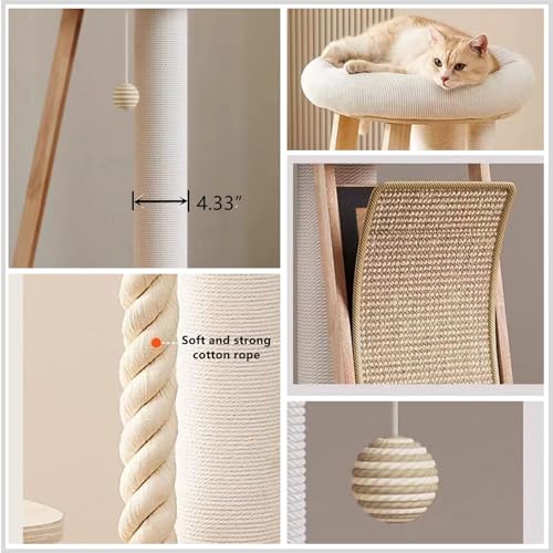 Modern Natural Wood Cute Multifunctional Cat Tree Tower Small