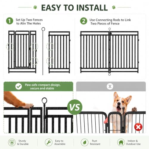 Thickened Outdoor Dog Fence (47" Height / 16 Panels)