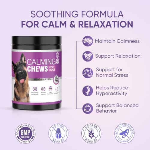 Calming Chews for Dogs 200pc Dog Calming Treat and Bites with Melatonin (200 pcs)