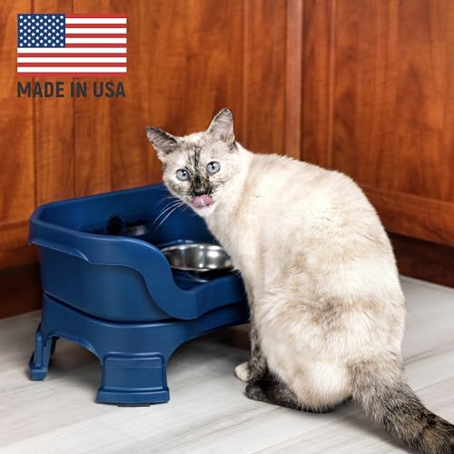 Neater Feeder Deluxe Mess (Cat + Standard Bowl / Dark Blue)