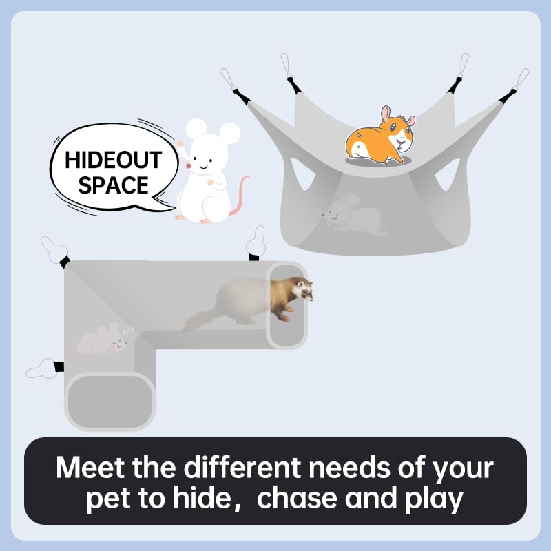 Large Caliber Guinea Pig Tunnel Hideout & Hammock (1. Tunnel-dinosaur)