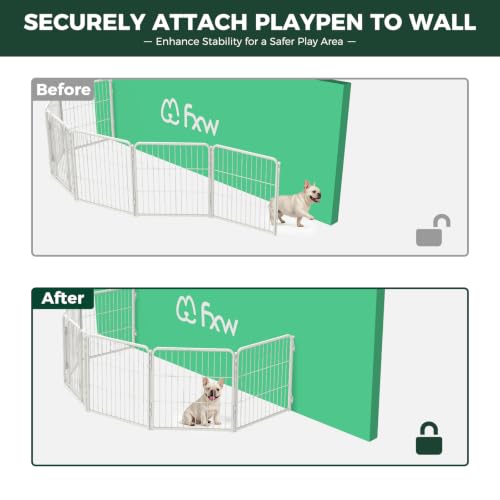 Homeplus Indoor Dog Playpen with Fence (White / 24"H)