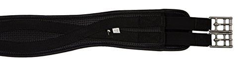 PVC Contoured English Girth with Double Elastic (Black / 46")