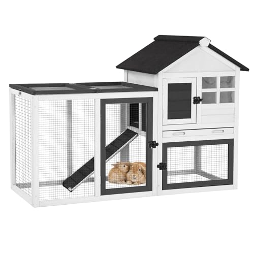 Rabbit Hutch Indoor or Outdoor (White / 48.0"L x 48.0"W x 24.0"H)