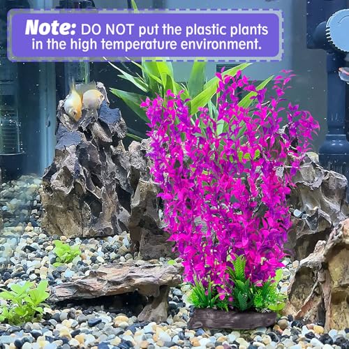 Aquarium Plastic Plants Aquarium Decor Artificial Fish Tank Plants (E / 20.4 in)