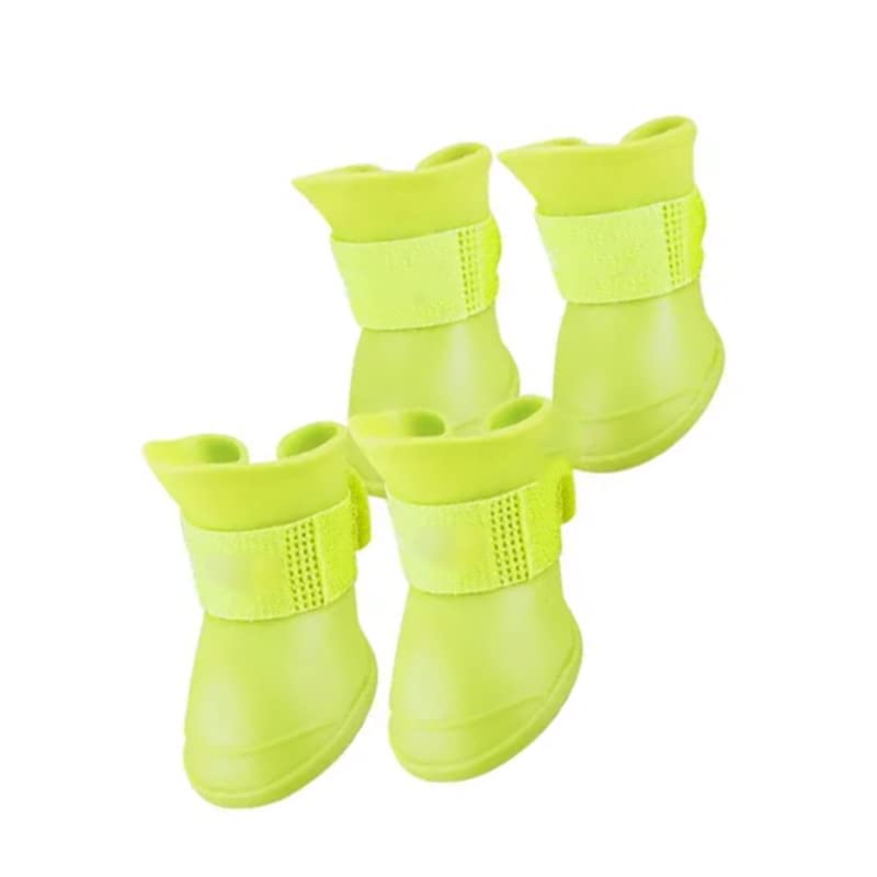 4Pcs Silicone Dog Boots (M / Yellow)