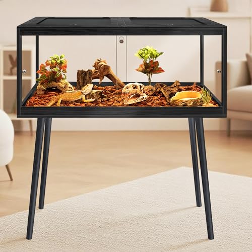 Bearded Dragon Tank with Legs (Black / 75Gallons, 47inch)