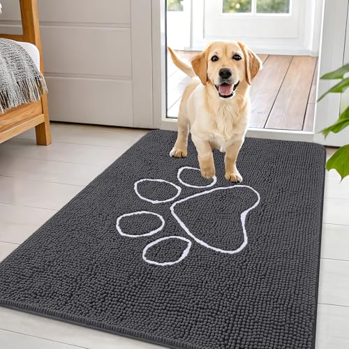 Dog Door Mat for Muddy Paws 44x32 (Dark Grey / 44" X 32")