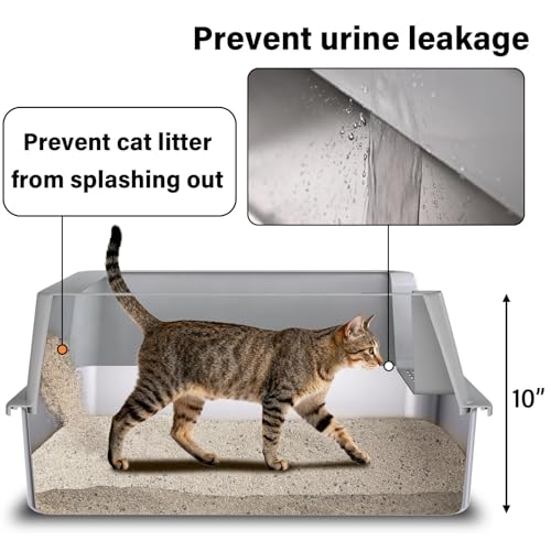 2PCS Stainless Steel Litter Box with Lid XL (2Pack-XL-lid box10"H)