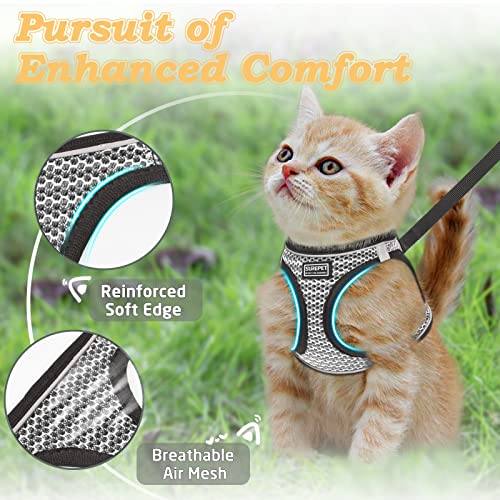 Cat Harness and Leash for Walking Escape Proof (L / Gray)
