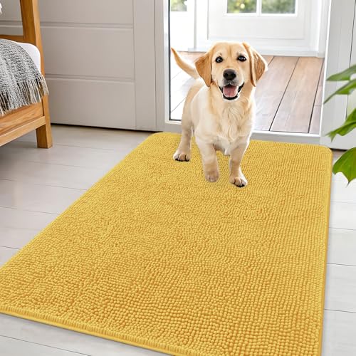 Dog Door Mat for Muddy Paws 44x32 (Yellow / 44" X 32")