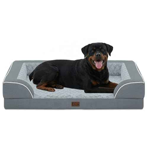 Orthopedic Washable Dog Bed for Extra Large Dogs (Grey / 48.0"L x 30.0"W x 8.5"Th)