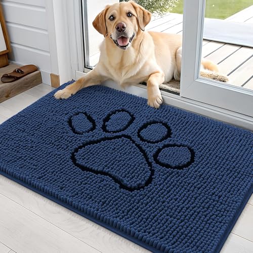 Dog Door Mat for Muddy Paws 36x24 (Dark Blue / 36" X 24")