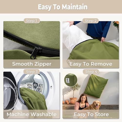 42 Inch Waterproof Indestructible Dog Bed for Extra Large Dogs (Green / X-Large)