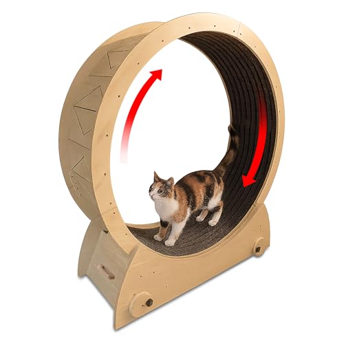 Portable Cat Running Wheel for Indoor Cats 44" Large XL 12" Wide