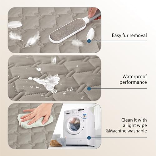 Waterproof Pet Blanket for Bed (68x82 Inch (Pack of 1) / Dark Stone)