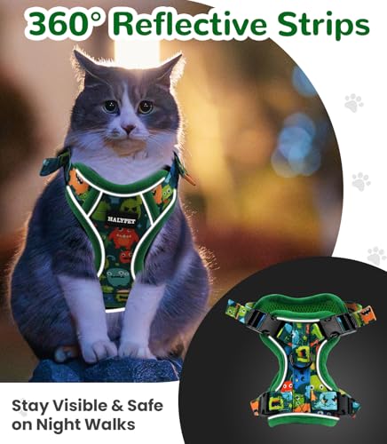 Cat Harness and Leash Set (H604 Pro Green Monster / Small (7-12lb))