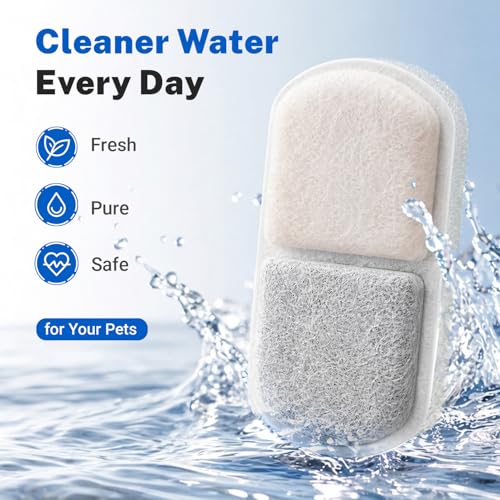 6 Pack Cat Water Fountain Replacement Filters and Sponges (6 Pack Filters)