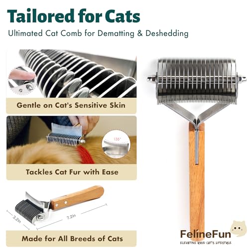 Cat Brush for Dematting & Deshedding