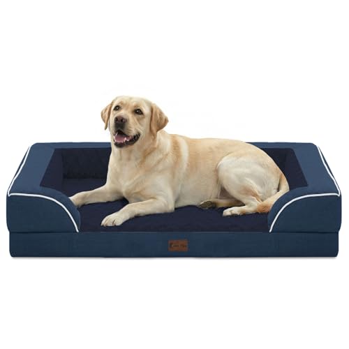 Orthopedic Dog Bed for Extra Large Dogs (Navy Blue / 45.0"L x 35.0"W x 8.5"Th)