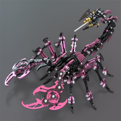 Scorpion King 3D Metal Puzzles Kits for Adults Teens (Black Pink)