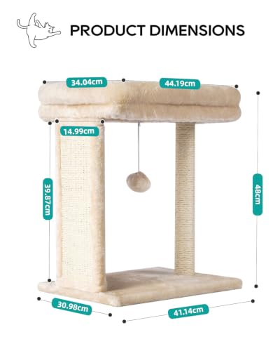 Small Cat Tree for Indoor Cats (Beige)