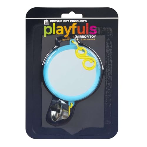 Prevue Hendryx Birdie Basics 2 Sided Mirror with Bell Bird Toy (6" x 3")