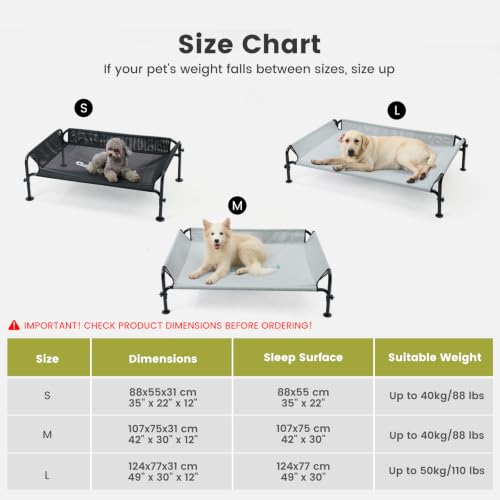 Elevated Dog Bed for Medium Size Dog (Black / Medium)