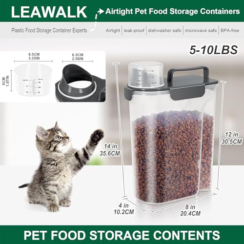 5Lbs /6Qt/5L Airtight Cat Dog Food Storage Container with Upgraded Large Nozzle BPA-Free, Pet Food Storage Containers for Rice, Grain, Pet Food, Flour, Dog Treat Storage-2 Pack （Pink & Black） (Pink & Black / 5L-2pack)