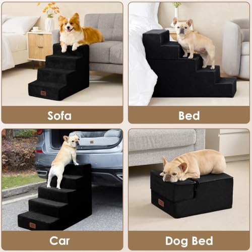 Dog Stairs 13.5" H (Black / Extra Wide 16.5" x 21" x 13.5")