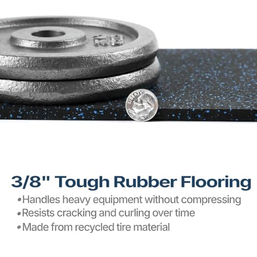 Traxxon by FlooringInc Rubber Gym Flooring Roll (Blue / 600"L x 48"W x 0.4"Th)