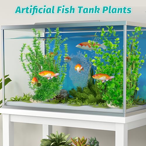 23" Tall Aquarium Plastic Plants (Green（style B）)