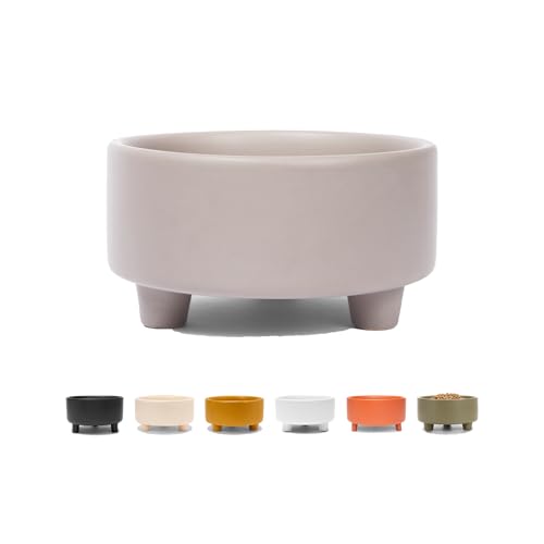 Uplift Ceramic Dog Bowl for Small Medium and Large Breeds (Large / Vintage Grey)